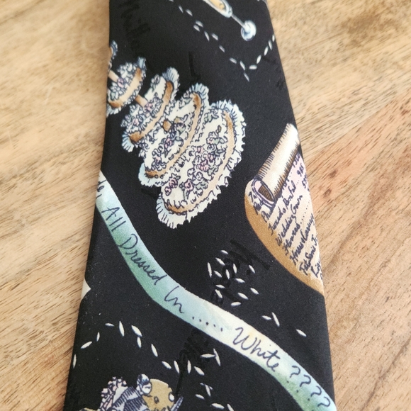Elegant Vintage Nicole Miller Black Artistic Wedding Tie 100% Silk - Picture 8 of 13